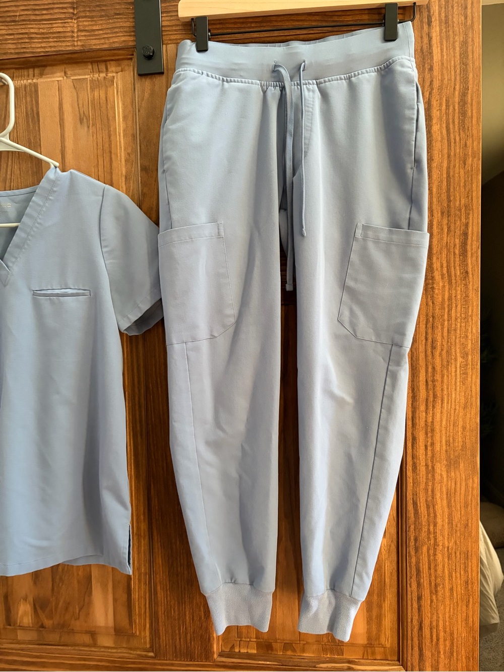 Light Blue Women's Drawstring Jogger Pants - Relaxed Track Style - Picture 4 of 8